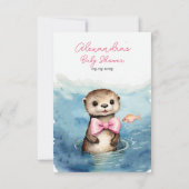 Carte De Remerciements Remerciement pour Baby Shower Fille Loutre Bébé (Dos)