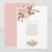 Carte De Remerciements Remerciement pour Baby Shower Floral Blush et Sage (Devant / Derrière)