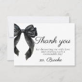 Carte De Remerciements Remerciement pour Baby Shower français avec ruban (Devant)