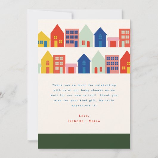 Carte De Remerciements Remerciement pour Baby Shower New Kid On The Block (Dos)