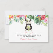 Carte De Remerciements Remerciement pour Baby Shower Panda Mignon Fleurs (Devant)