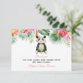 Carte De Remerciements Remerciement pour Baby Shower Panda Mignon Fleurs