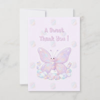 Remerciement pour Baby Shower Papillon Rêve de Lav