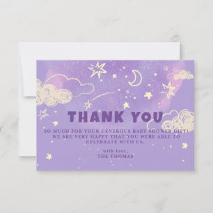 Carte De Remerciements Remerciement pour Baby Shower Purple Dream