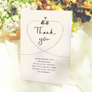 Carte De Remerciements Remerciement pour Baby Shower Rustique Maman à Béb