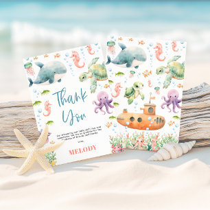 Carte De Remerciements Remerciement pour Baby Shower Sous l'Océan
