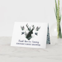 Remerciement pour Baby Shower Tête de Cerf Rustiqu