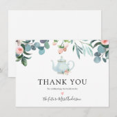 Carte De Remerciements Remerciement pour Baby Shower Thème Thé Mariée (Devant / Derrière)