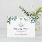 Carte De Remerciements Remerciement pour Baby Shower Thème Thé Mariée (Debout devant)