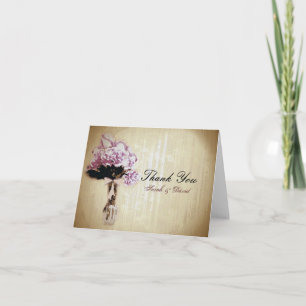 Carte De Remerciements Remerciement pour bouquet de mariage vintage