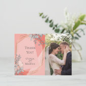 Carte De Remerciements Remerciement pour des photos de mariage | Fleurs d (Debout devant)