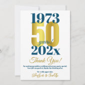 Carte De Remerciements Remerciement pour fête d'anniversaire de mariage d (Devant)