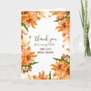 Carte De Remerciements Remerciement pour Mariage Automne Amour Verdure 