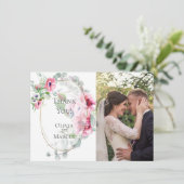 Carte De Remerciements Remerciement pour photo de mariage  |  Coquelicot  (Debout devant)