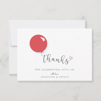 Carte De Remerciements Remerciement pour un premier anniversaire avec bal