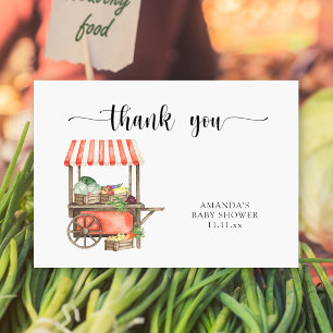Carte De Remerciements Remerciement pour une baby shower de produits loca