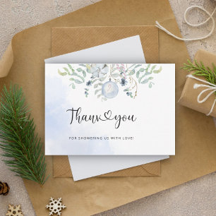 Carte De Remerciements Remerciement pour une baby shower d'hiver