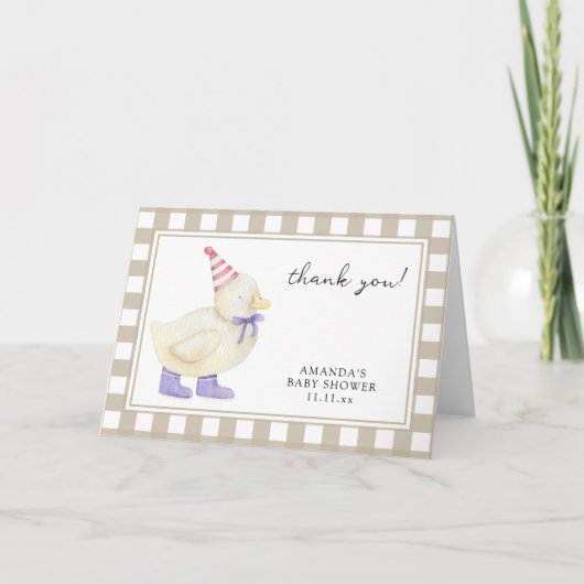 Carte De Remerciements Remerciement pour une baby shower pour un adorable (Devant)