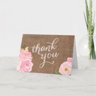 Carte De Remerciements Remerciement pour une baby shower shabby-style chi