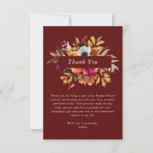 Carte De Remerciements Remerciement pour une douche de mariée florale som