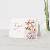 Carte De Remerciements Remerciement pour une vie de papillons floral pour (Devant)
