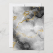 Carte De Remerciements Remerciement Ruban Doré & Marbre Gris Blanc Modern (Dos)
