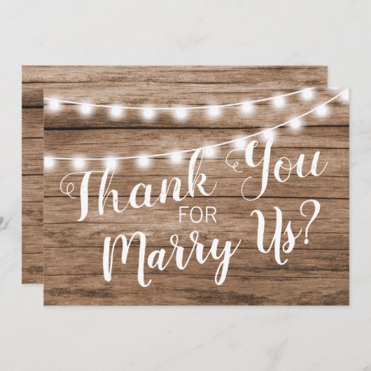 Carte De Remerciements Remerciement Rustique Pour Être Notre Officiant (Devant / Derrière)