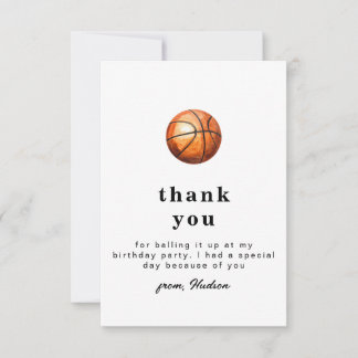 Carte De Remerciements Remerciement simple pour une fête de basketball