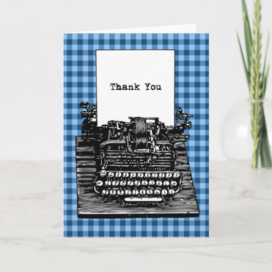 Carte De Remerciements Remerciement sur machine à écrire vintage (Devant)