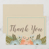 Carte De Remerciements Remerciement Tropical (Devant / Derrière)