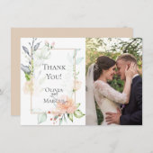 Carte De Remerciements REMERCIEMENTS | Cadre photo botanique floral de pr (Devant / Derrière)