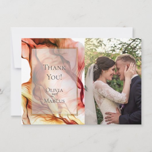 Carte De Remerciements REMERCIEMENTS |  CADRE PHOTO Couleurs d'automne Ab (Devant)