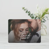 Carte De Remerciements Remerciements calligraphiés pour des photos de mar (Debout devant)