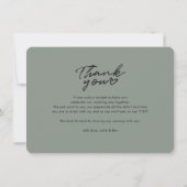 Carte De Remerciements Remerciements calligraphiés pour des photos de mar (Dos)