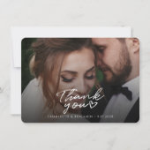 Carte De Remerciements Remerciements calligraphiés pour des photos de mar (Devant)