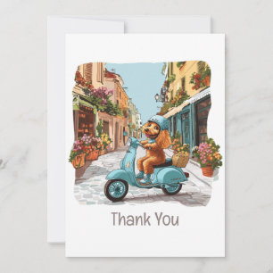 Carte De Remerciements Remerciements Caniche Standard Chien Conduisant Tr