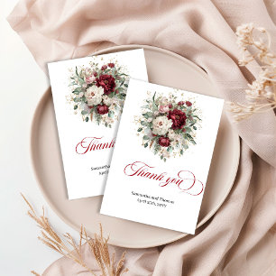 Carte De Remerciements Remerciements Classiques Marron Floral Eucalyptus