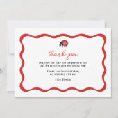 Carte De Remerciements Remerciements d'anniversaire de Petite Coccinelle (Devant)