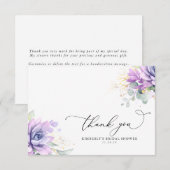 Carte De Remerciements Remerciements de Baby Shower de Succulentes Verdur (Devant / Derrière)