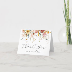 Carte De Remerciements Remerciements de Baby Shower Floral Vintage