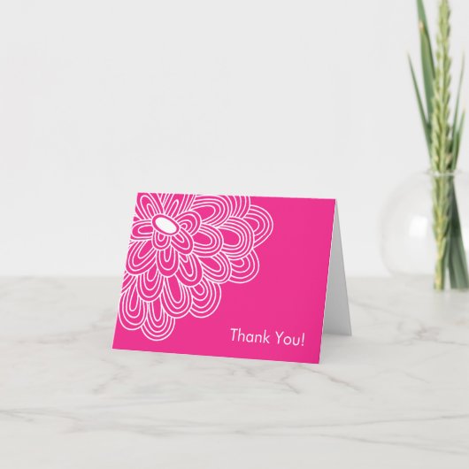 Carte De Remerciements Remerciements de Baby Shower Mariage Fleur Rose Ch (Devant)
