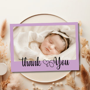 Carte De Remerciements Remerciements de Baby Shower pour une photo chic l