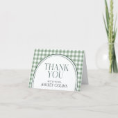 Carte De Remerciements Remerciements de Baby Shower Vert Sauge (Devant)