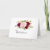 Carte De Remerciements Remerciements de Demoiselle d'Honneur Rouge Tropic (Devant)