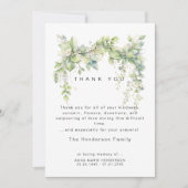 Carte De Remerciements Remerciements de deuil funéraire Vignes de Vie (Devant)