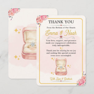 Carte De Remerciements Remerciements de fête de fiançailles floraux éléga