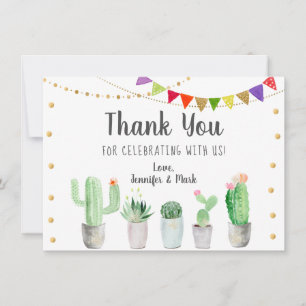 Carte De Remerciements Remerciements de fête prénuptiale Fiesta Cactus