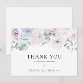 Carte De Remerciements Remerciements de Fiançailles Floral Violet Lavande (Devant / Derrière)