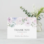 Carte De Remerciements Remerciements de Fiançailles Floral Violet Lavande (Debout devant)