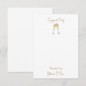 Carte De Remerciements Remerciements de fiançailles pour toast au champag (Devant / Derrière)